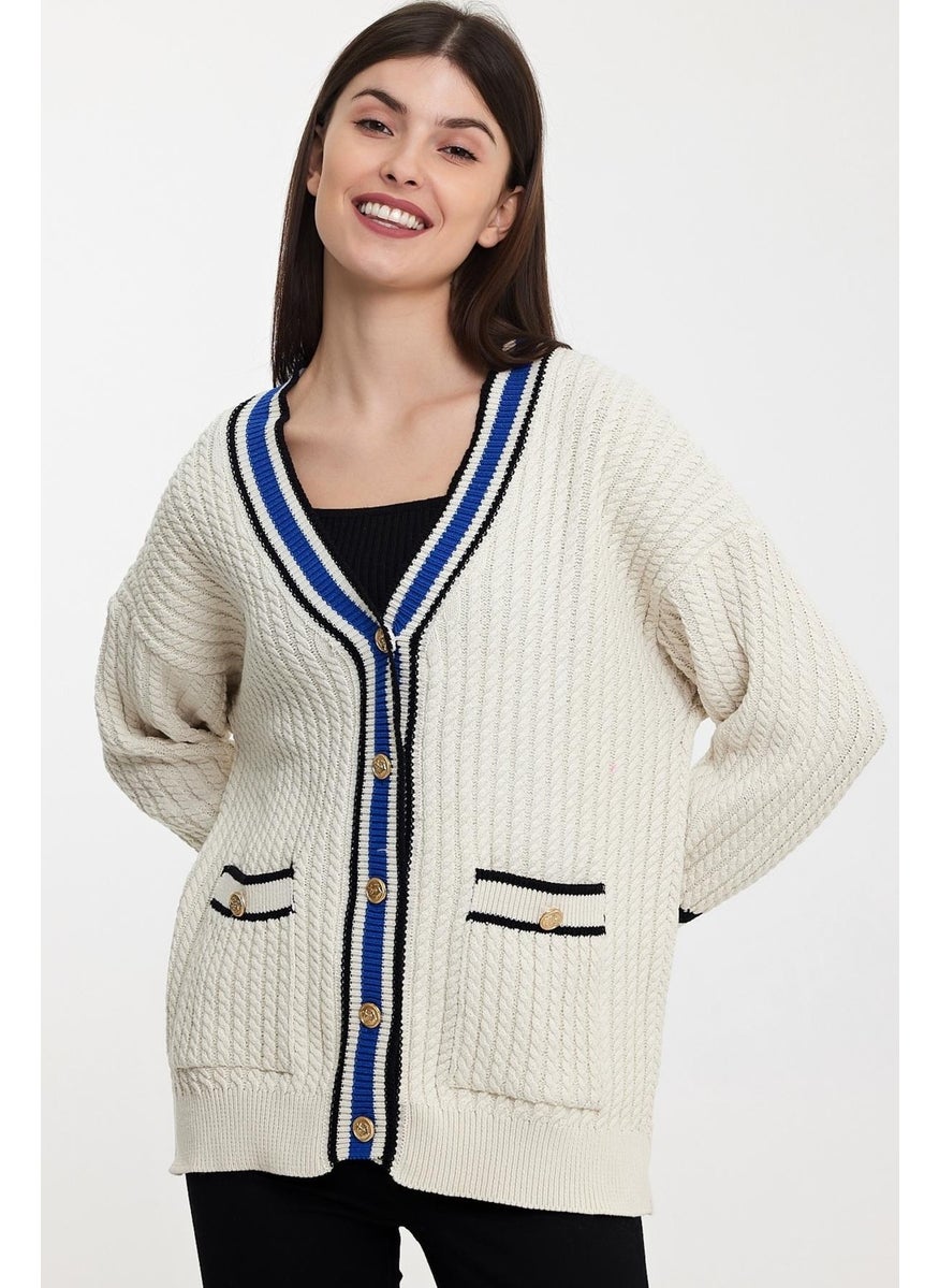 Alexander Gardi Striped Collar Knitted Cardigan (A92021-S)  - Image 1