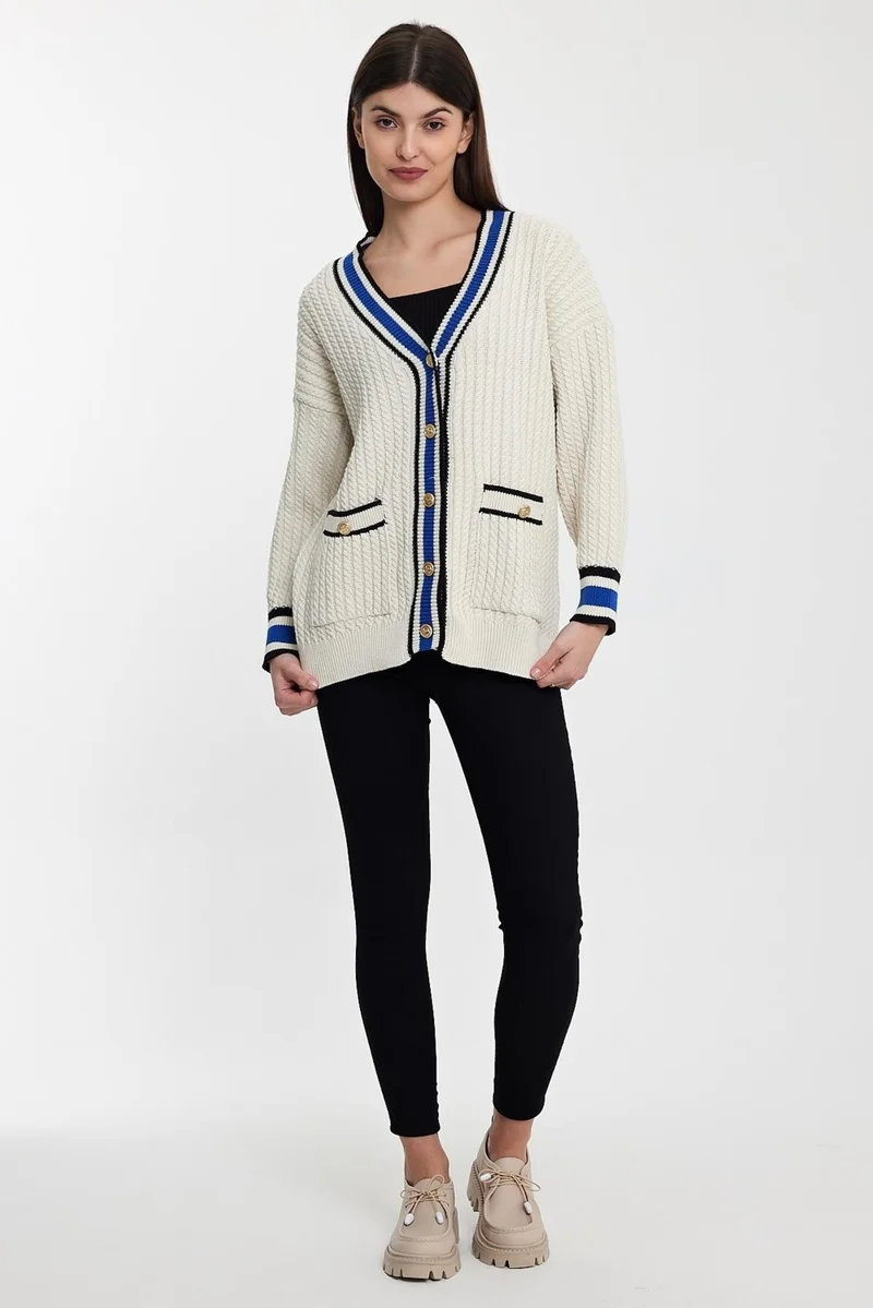 Alexander Gardi Striped Collar Knitted Cardigan (A92021-S)