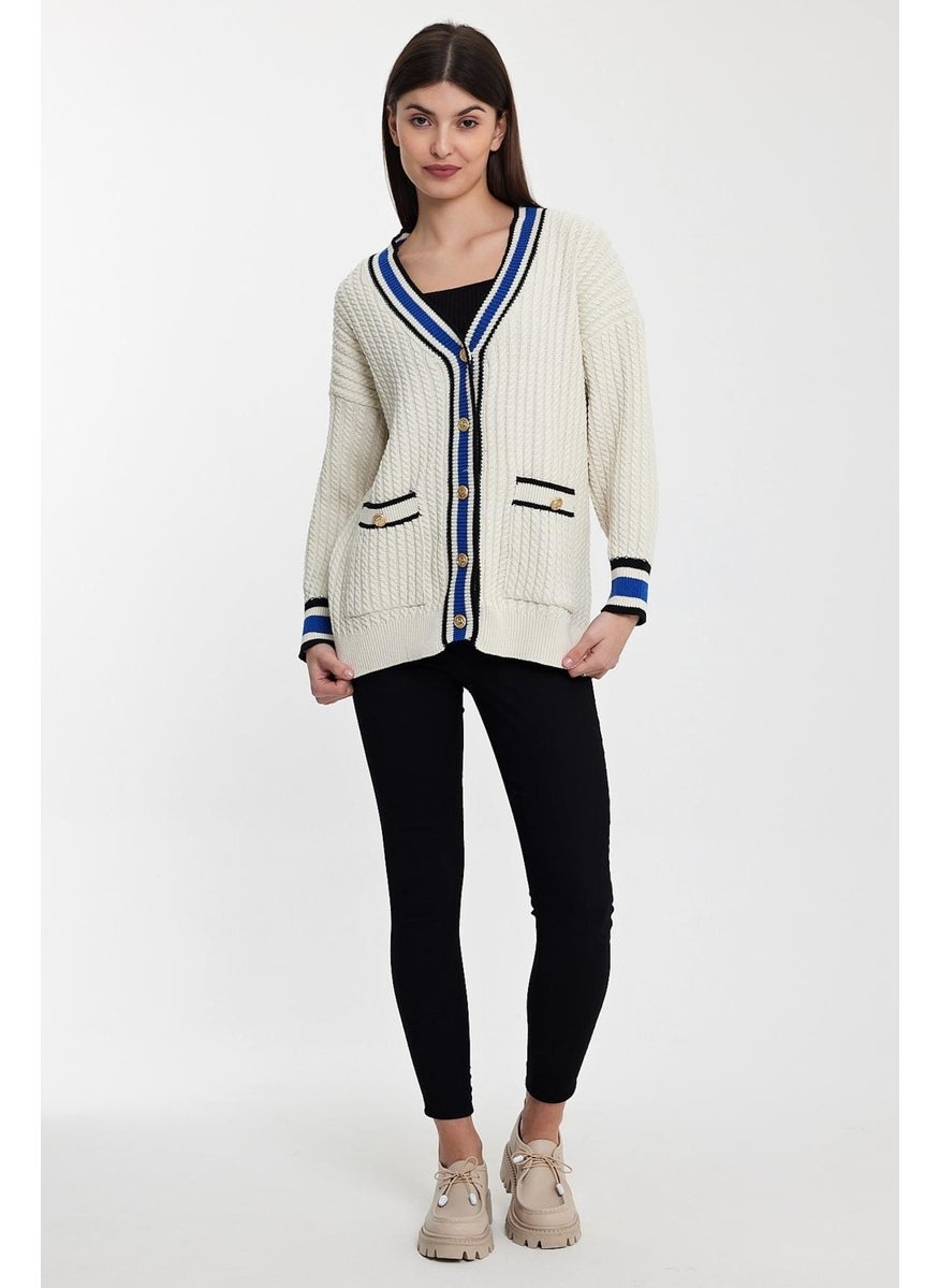 Alexander Gardi Striped Collar Knitted Cardigan (A92021-S)  - Image 4