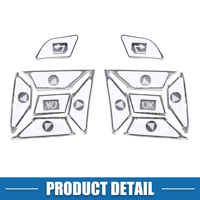 A ABSOPRO Car Steering Wheel Button Stickers Cover Interior Switch Button Decoration Trim for Mercedes Benz ML GL GLK GLA CLA CLS SL a Silver Tone (Set of 12) - Image 5