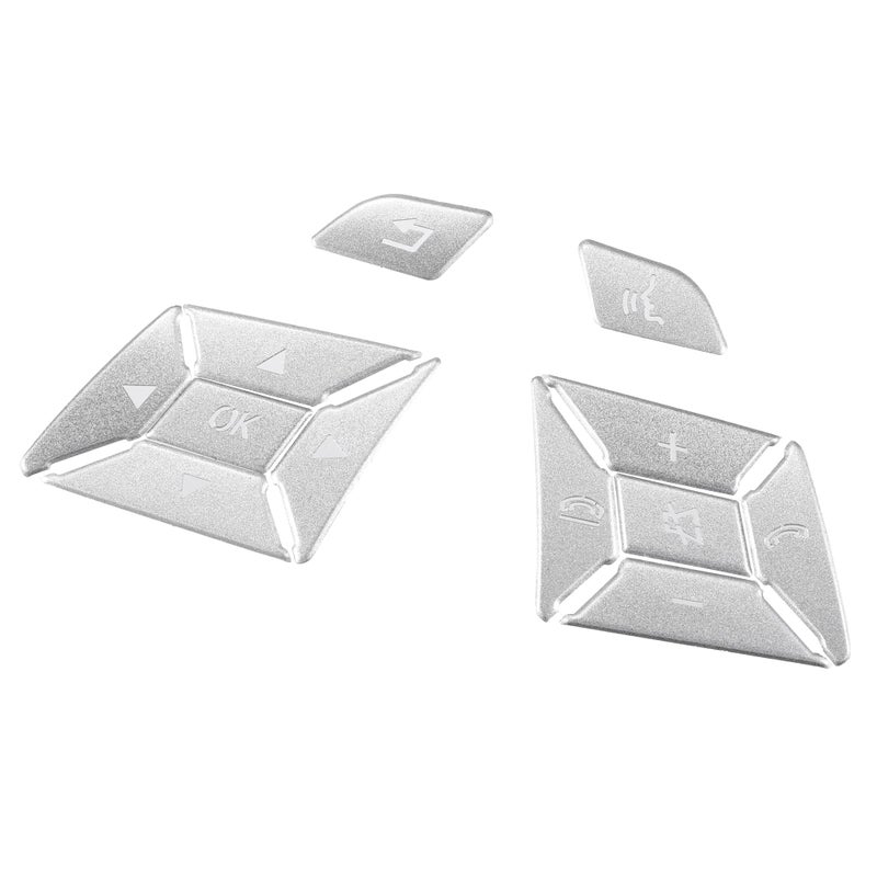 A ABSOPRO Car Steering Wheel Button Stickers Cover Interior Switch Button Decoration Trim for Mercedes Benz ML GL GLK GLA CLA CLS SL a Silver Tone (Set of 12) - Image 1