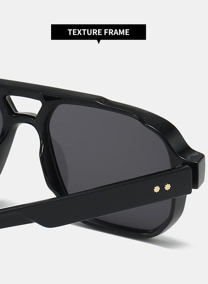 POLITE Vintage Double Bridge Designer Black Sunglass for men and Women, Trending Sunglass UV400 - Image 4