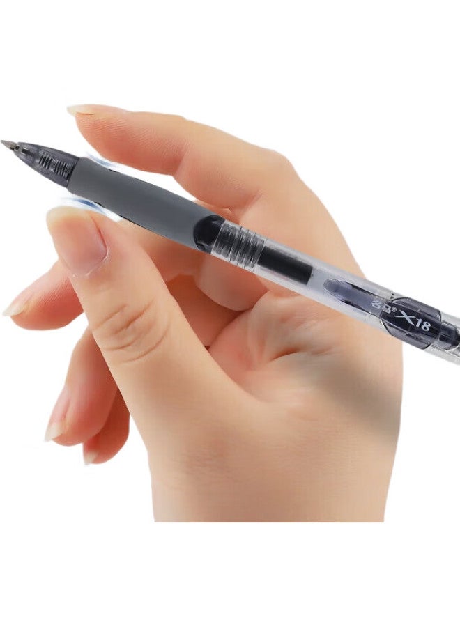 Mingma Maima 12 Black Retractable Bullet Tip Gel Pens 0.5Mm For Primary, Middle And High School Students, Back-To Essential, Exam-Specific, Large Capacity Refill, Office Use, Water-Based Pens, Stationery Supplies X18 - Image 2
