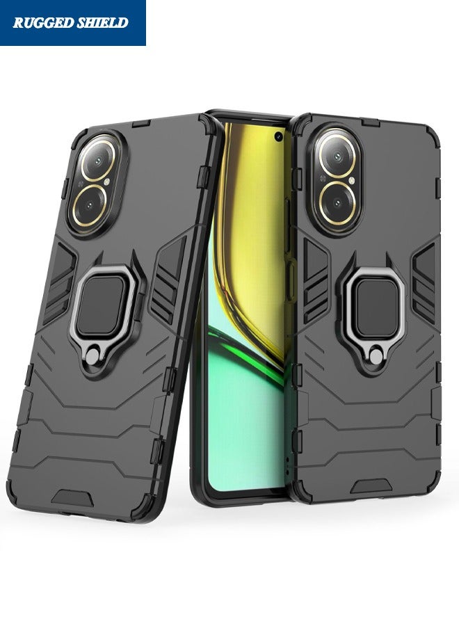 RUGGED SHIELD Realme C67 4G Case, Built-in 360° Rotate Ring Kickstand, Shockproof Drop Proof Protection, Heavy Duty Shockproof Protective Case for Realme C67 4G, Black - Image 3