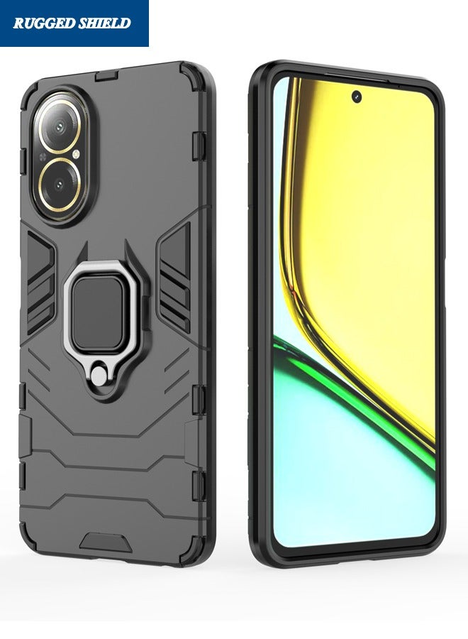 RUGGED SHIELD Realme C67 4G Case, Built-in 360° Rotate Ring Kickstand, Shockproof Drop Proof Protection, Heavy Duty Shockproof Protective Case for Realme C67 4G, Black - Image 2