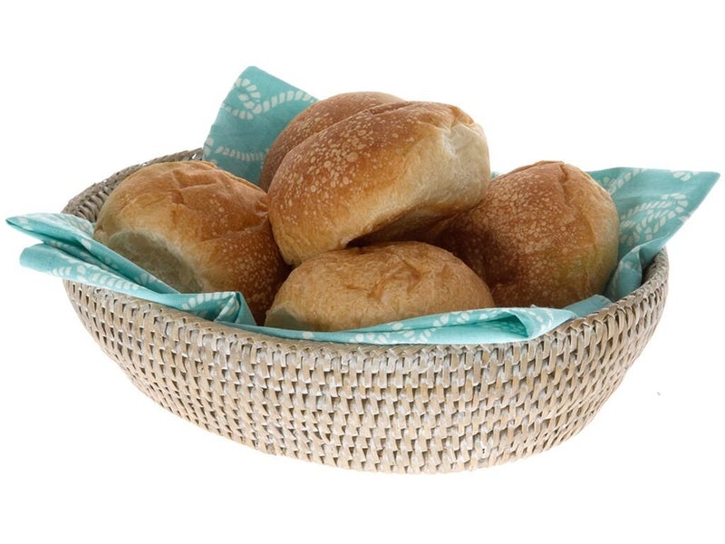 Kouboo 1020035 La Jolla Bowl Bread Basket, Small, White-Wash - Image 4