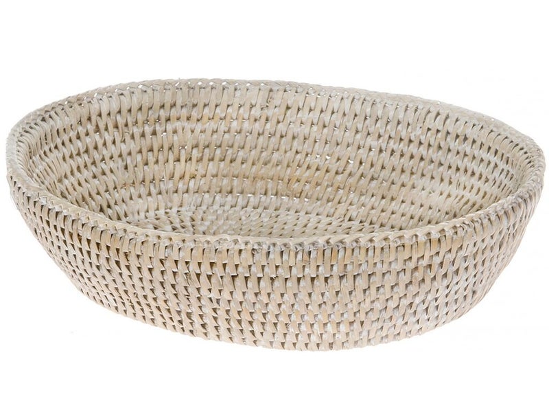 Kouboo 1020035 La Jolla Bowl Bread Basket, Small, White-Wash - Image 1