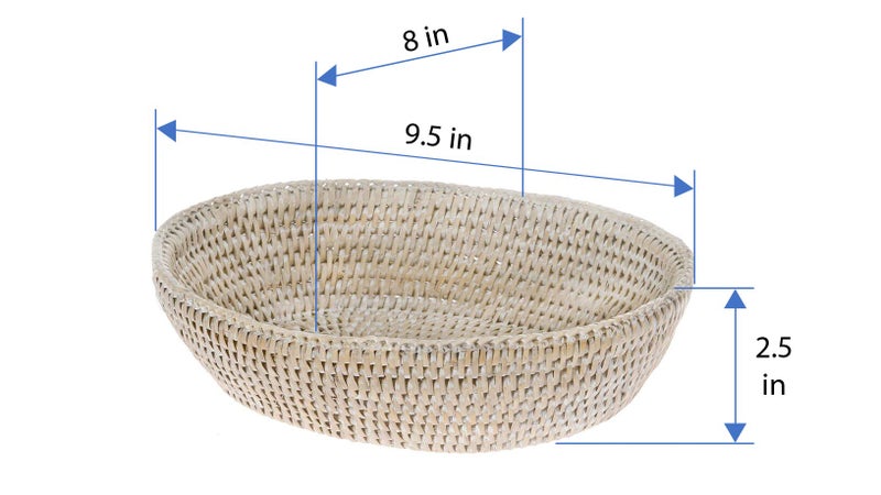 Kouboo 1020035 La Jolla Bowl Bread Basket, Small, White-Wash - Image 3