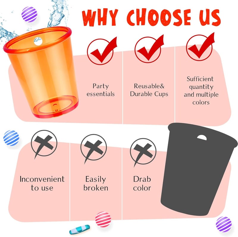 Sureio 24 Pieces Shot Glass on Beaded Necklace Plastic Shot Cup Necklace Bachelorette Party Team Men and Women Supplies - Image 5