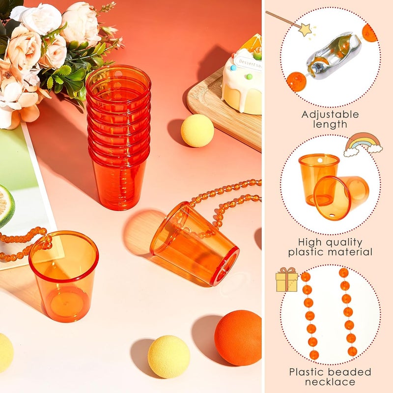 Sureio 24 Pieces Shot Glass on Beaded Necklace Plastic Shot Cup Necklace Bachelorette Party Team Men and Women Supplies - Image 3