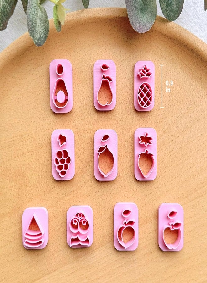 Keoker Fruit Clay Cutters, Studs Polymer Clay Cutters, 10 Shapes Fruit Clay Earrings Cutters, Strawberry Clay Cutter, Clay Cutters for Earrings Jewelry Making - Image 4