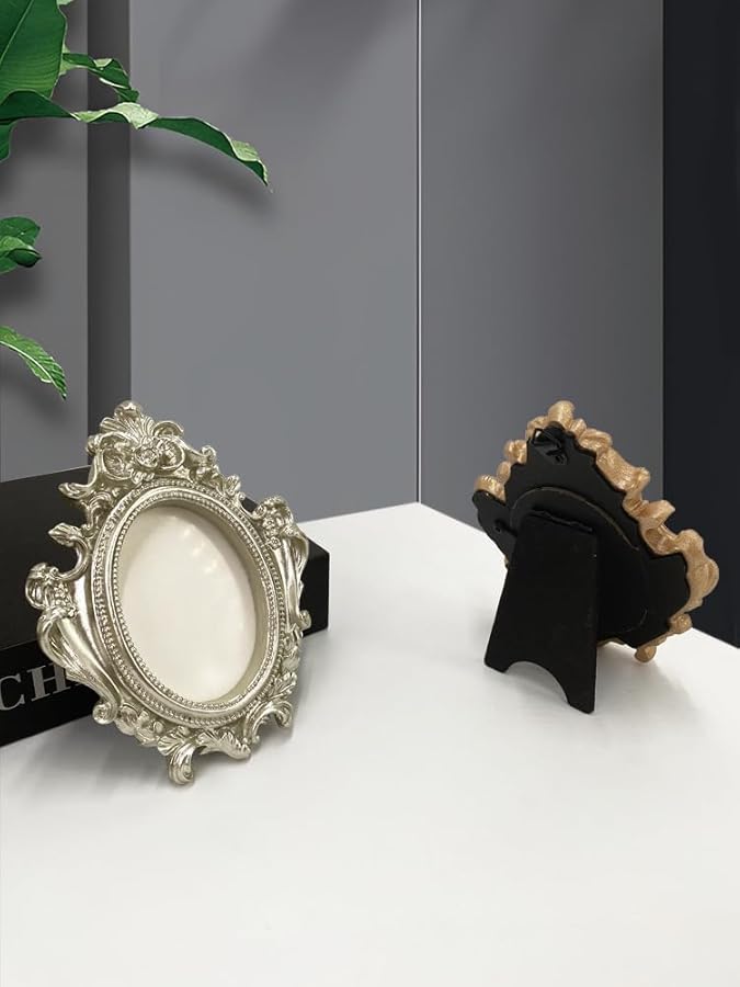 Victorian Minimalist Luxury Retro Silver Resin Photo Frame Table Decoration - Image 2