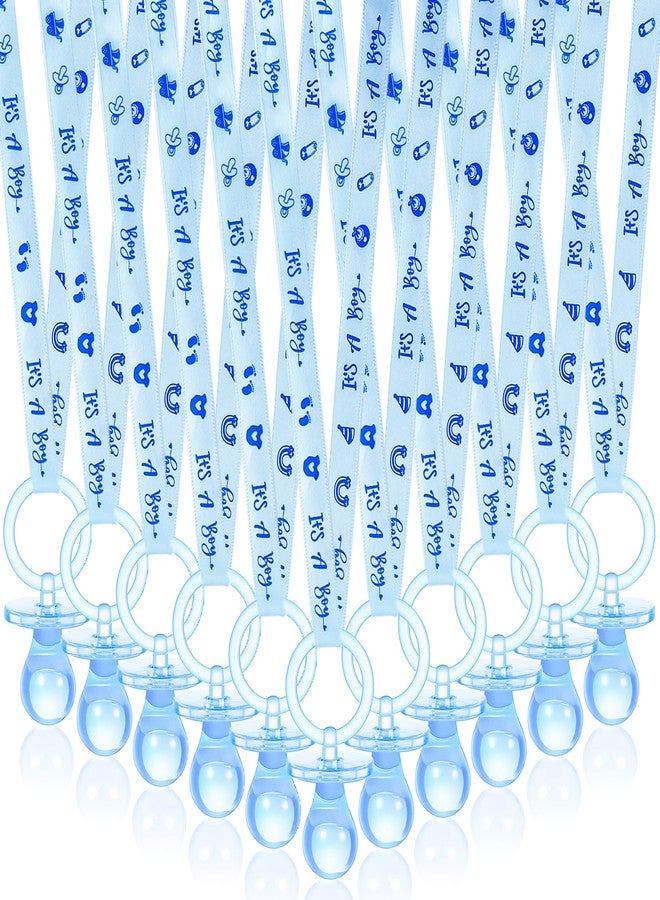 ZYFLSQ 60 Pieces Baby Shower Pacifiers Necklace, Acrylic Pacifier Necklaces for Baby Shower Games Boy Charm, Party Favors, Decorations DIY, Gender Reveal Table Scatter(Blue) - Image 1