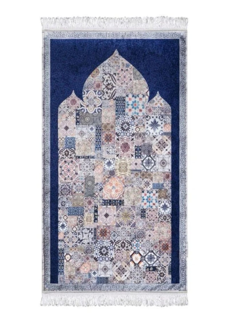 i diD Premium Prayer Mat for Adults, Ultra-Sot with thickness 2 CM, very comfortable for knees and forehead, anti-slip, with an elegant Islamic design, with a rosary and an authenticated copy of the Holy Quran, giving you a sense of comfort and reverence, Elegant Muslim Gift for Hajj, Ramadan, and Eid or any Event