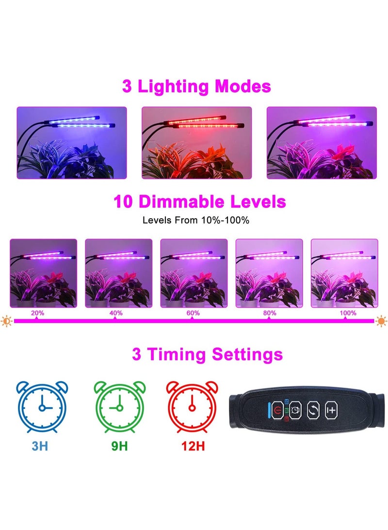 Bukela Grow Lights for Indoor Plants, Full Spectrum LED Plant Lamps with Clips and 3m Cables for Seeding Growing(2 Pack) - Image 4