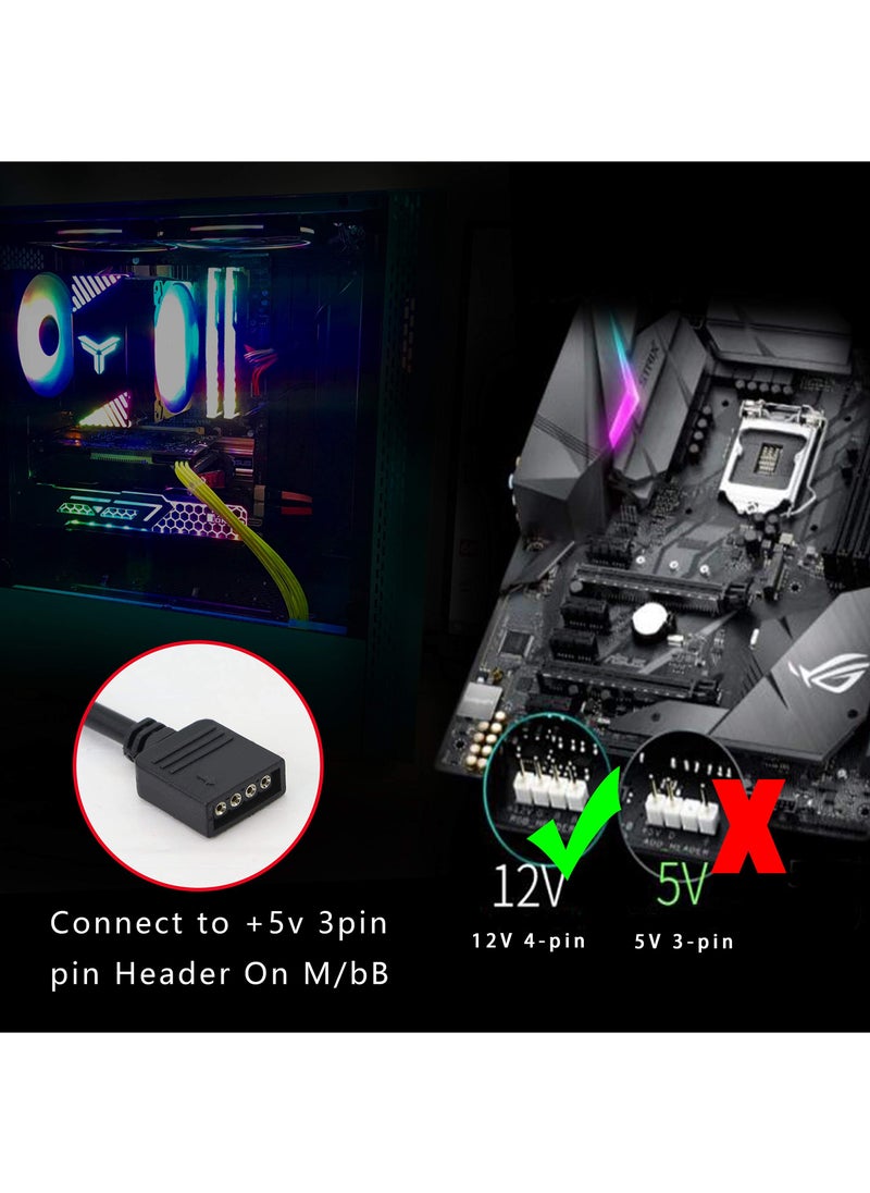 SYOSI - RGB 1 to 4 Splitter Cable, 12V 4 PIN RGB Splitter Cable LED Strip Connector, 5050 LED Tape Light Connector, Extension Cable for Computer Fan Motherboard, 2 Pack - Image 1