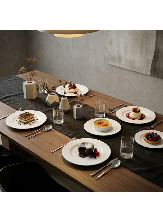 Luminarc 6Pcs White Ceramic Dessert Plate 19cm Elegant Round Plates for Cakes, Snacks & Desserts Microwave & Dishwasher Safe Tableware - Image 5