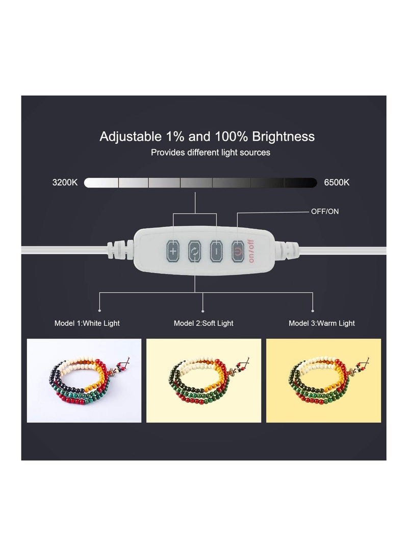 Dimmable LED Light Photo Studio Box with White/Warm/Soft Lighting, Highlight Portable Studio Set Small Photo Props Equipment  for Small Items Like Jewelry - Image 2