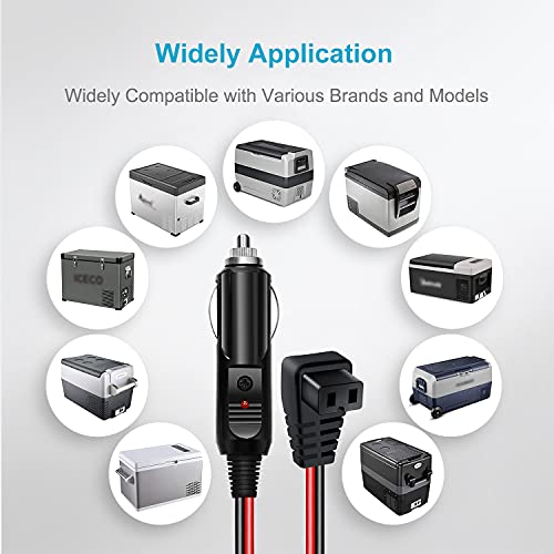 Cllena Car Refrigerator DC Power Cord, 12V/24V Car Fridge Cooler Power Supply Cables for Alpicool, COSTWAY, ARB, ICECO, Setpower, JoyTutus - Image 2