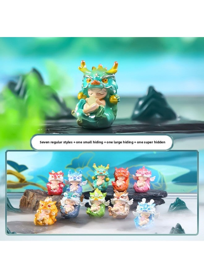 Mountain And Sea Blind Box Dragon Year Mascot Tide Play Hand-made Mountain And Sea Sutra Birthday Year Gift Cute Ornaments Mountain And Sea-Colour:[nine Sons Of The Dragon] Two Random Ones That Are Not Repeated