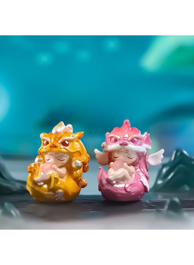 Mountain And Sea Blind Box Dragon Year Mascot Tide Play Hand-made Mountain And Sea Sutra Birthday Year Gift Cute Ornaments Mountain And Sea-Colour:[nine Sons Of The Dragon] Two Random Ones That Are Not Repeated