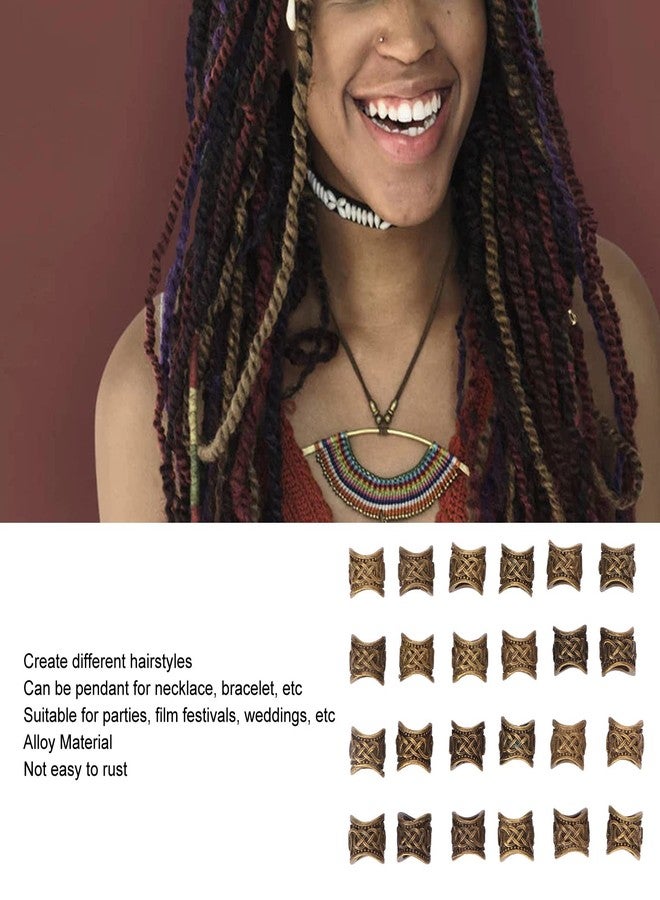 HURRISE Dreadlocks Beads, Alloy Hair Tube Beads Pendant Decoration for Hair Braiding Necklace Bracelet Bronze - Image 5