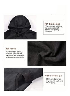 Generic Unisex Hoodies Long-Sleeved Printed Tops Casual Sweatshirts Soft Sportswear Fashion Youth Pullovers with Drawstrings and Large Pockets for Daily Wear  - Image 4