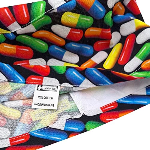DOKTORAM Pills Print Scrub Cap - Unique Pharmacy Design for Healthcare Workers… - Image 5