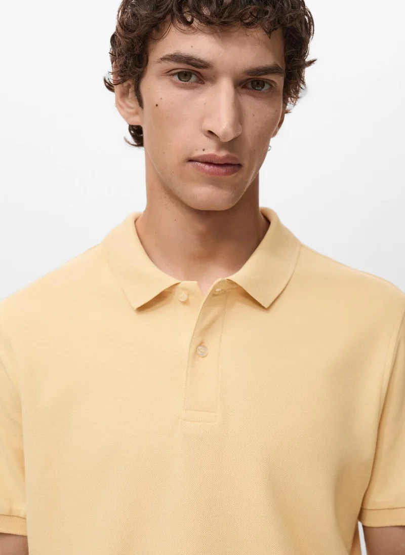 Mango Man Regular-fit cotton piqué polo shirt