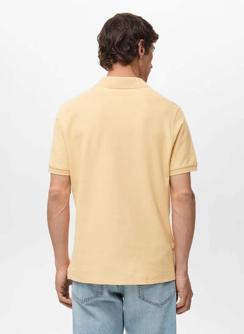 Mango Man Regular-fit cotton piqué polo shirt