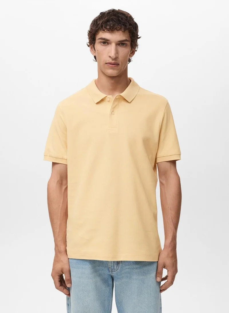 Mango Man Regular-fit cotton piqué polo shirt