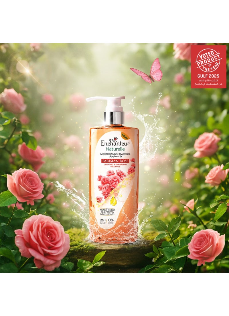 Enchanteur Naturelle Parisian Rose Mosturizing Shower Gel 500ml - Image 2