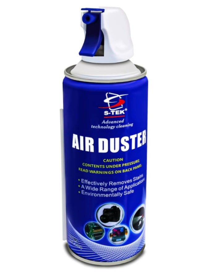 S-TEK Advanced Technology Air Duster Compressed Air Cleaner Spray (400ml) for Keyboards, Laptops, Cameras and Sensitive Electronics - Image 1