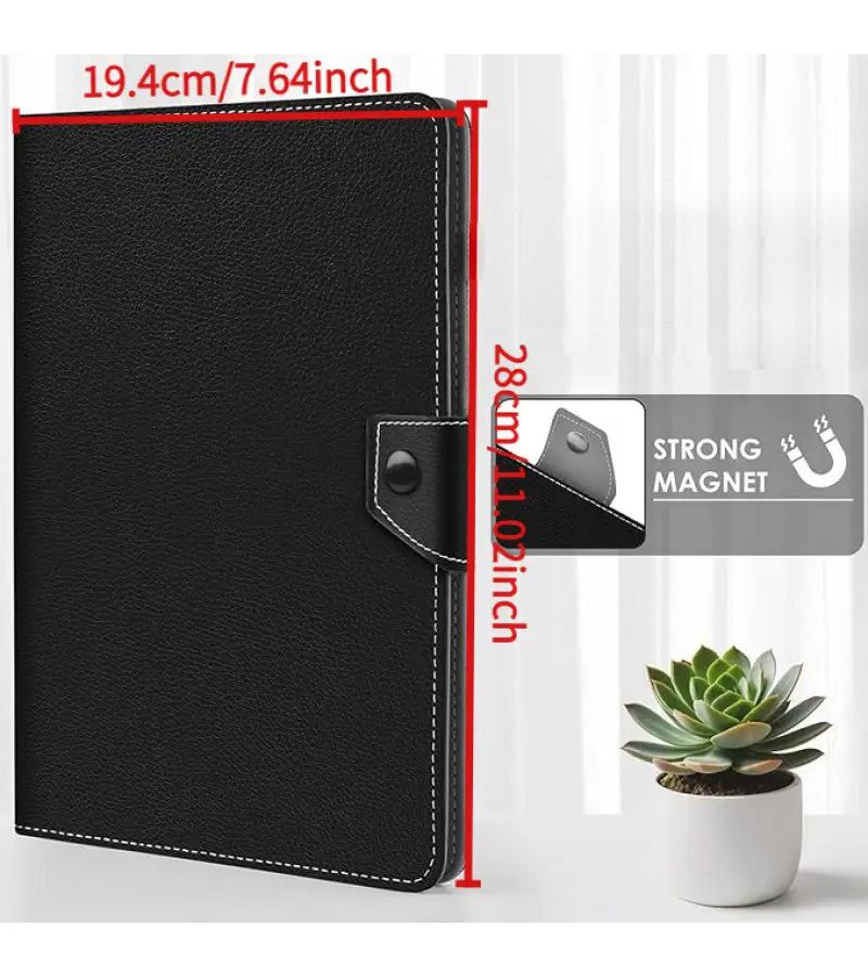 حافظة سوداء من الجلد الصناعي لجهاز Galaxy Tab S9 مقاس 10 بوصة - Image 3
