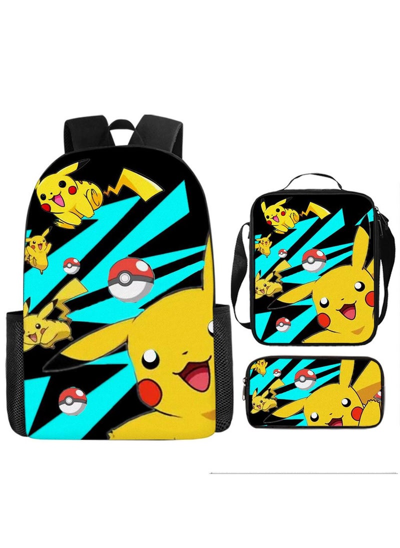 General 3-Piece Pokemon 3D Print Backpack Set  - Image 1