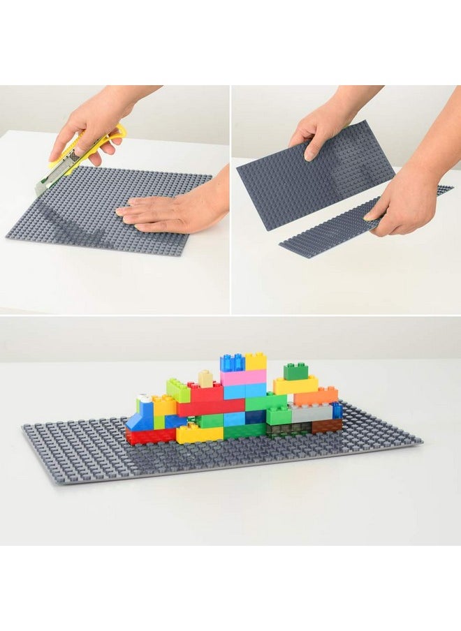 Mimax Peel-and-Stick Baseplates - Self Adhesive Building Brick Plates - Compatible with All Major Brands - 4 Pack - 10 inch x 10 inch (Pea Green)  - Image 2
