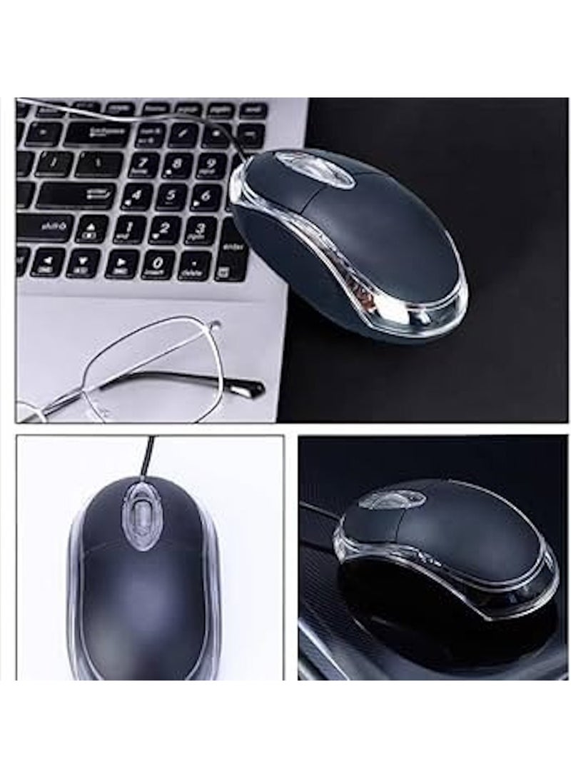 Huitich Mini Wired Optical Mouse USB Plug-and-Play – Black - Image 3
