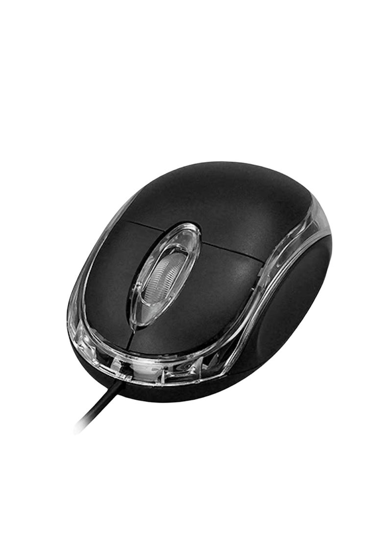 Huitich Mini Wired Optical Mouse USB Plug-and-Play – Black - Image 1