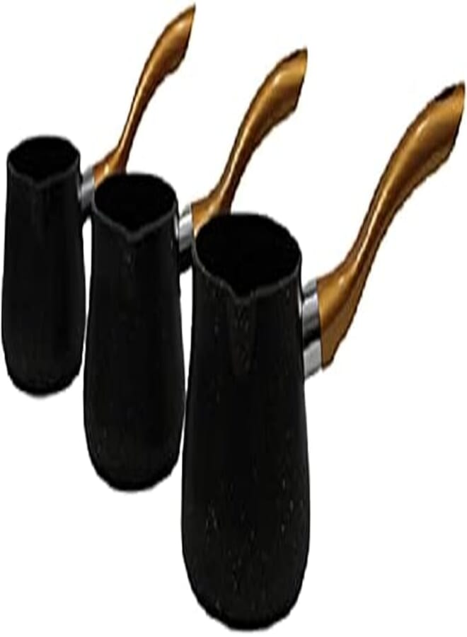 Blue Line Granite coffee pot set 4 pieces, black color