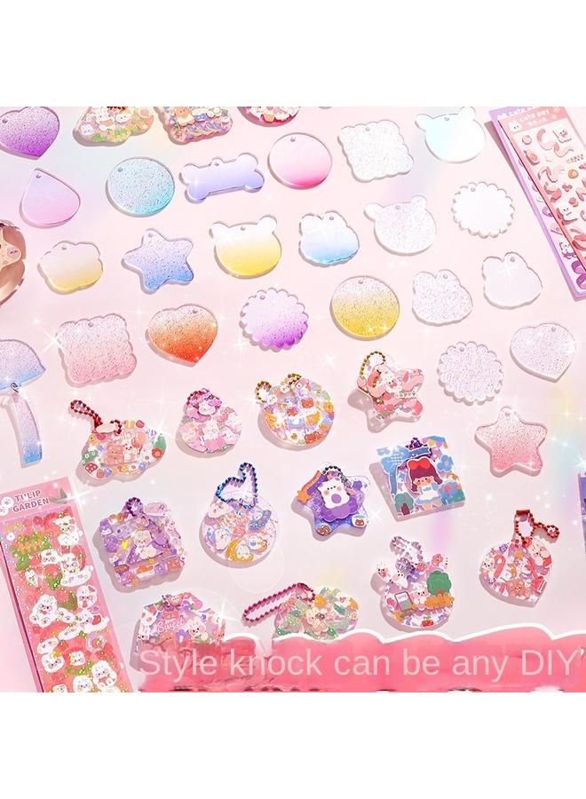 Bluejw Goo Card Sticker Suit Cream Glue Fire Paint Seal Hand Account Full Set DIY Girl Christmas Disc Three-Layer Storage Box - Image 4