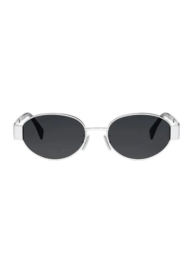 POLITE Silver Oval Shape Eyewear Sunglasses for Women - Image 1