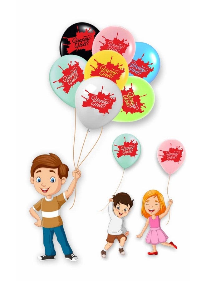 هونج كونج بالونز مجموعة بالونات هونج كونج، 30 بالونة مطبوعة بطابع هولي لتزيين هولي (متعددة الألوان) (لوحة فنية) - Image 3