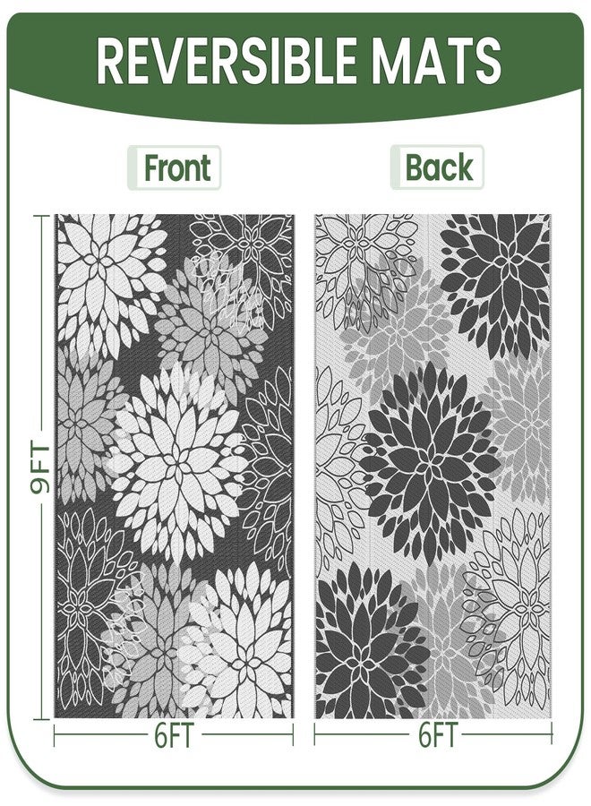 لوكسستيب سجادة خارجية مقاومة للماء من لوكس ستيب، مصنوعة من القش البلاستيكي، قابلة للاستخدام على الوجهين، مناسبة للباحات الخارجية، ديكور خارجي، مساحات واسعة، مثالية للعربات المتنقلة، النزهات، الحدائق الخلفية، الشرفات، الشواطئ، التخييم، مقاس 6 × 9 قدم، لون رمادي - Image 3