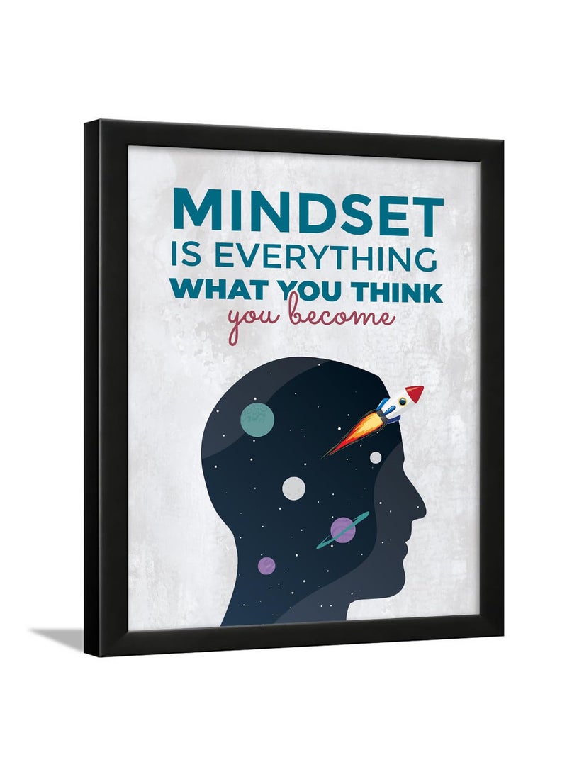 Chaka Chaundh Chaka Chaundh MINDSET IS EVERYTHING WHAT YOU THINK you become Quotes Motivational Quotes Wall Frames for Office Student Quotes 14 X 11 Inches 