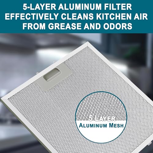 Omaeon W10169961A Range Hood Grease Filter – 5-Layer Aluminum Mesh Vent Hood Filter, 10.5" x 12", Fits Whirlpool Range Hood, KitchenAid, Jenn-Air – Replacement for W10875058, W11245983 (3-Pack) - Image 3
