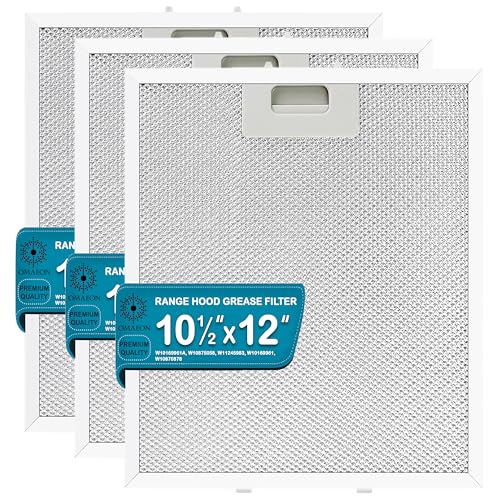 Omaeon W10169961A Range Hood Grease Filter – 5-Layer Aluminum Mesh Vent Hood Filter, 10.5" x 12", Fits Whirlpool Range Hood, KitchenAid, Jenn-Air – Replacement for W10875058, W11245983 (3-Pack) - Image 1