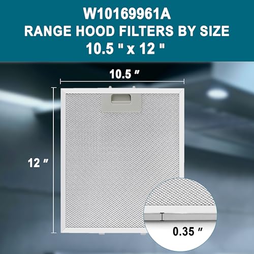 Omaeon W10169961A Range Hood Grease Filter – 5-Layer Aluminum Mesh Vent Hood Filter, 10.5" x 12", Fits Whirlpool Range Hood, KitchenAid, Jenn-Air – Replacement for W10875058, W11245983 (3-Pack) - Image 2