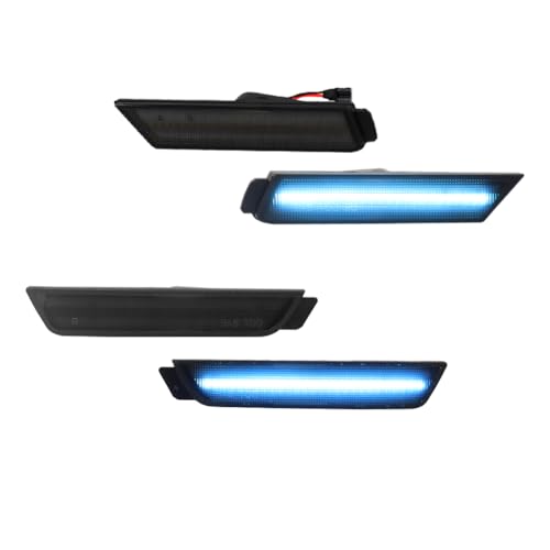 Tonsya For 2010 2011 2012 2013 2014 2015 Chevrolet Camaro Front Rear Bumper Side Marker Lights Smoked lens ice blue Led Lights 4 pcs - Image 1