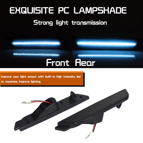Tonsya For 2010 2011 2012 2013 2014 2015 Chevrolet Camaro Front Rear Bumper Side Marker Lights Smoked lens ice blue Led Lights 4 pcs - Image 2