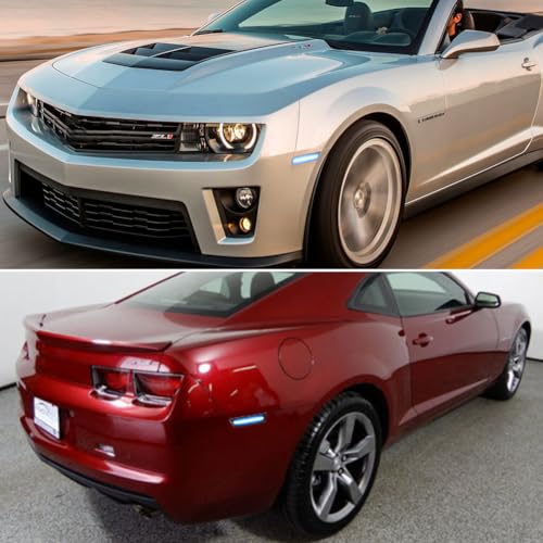 Tonsya For 2010 2011 2012 2013 2014 2015 Chevrolet Camaro Front Rear Bumper Side Marker Lights Smoked lens ice blue Led Lights 4 pcs - Image 5